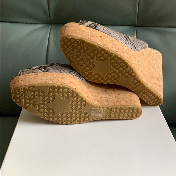 Jimmy Choo™  Prova Snake-print Slingback Wedges - Picture 6 of 10